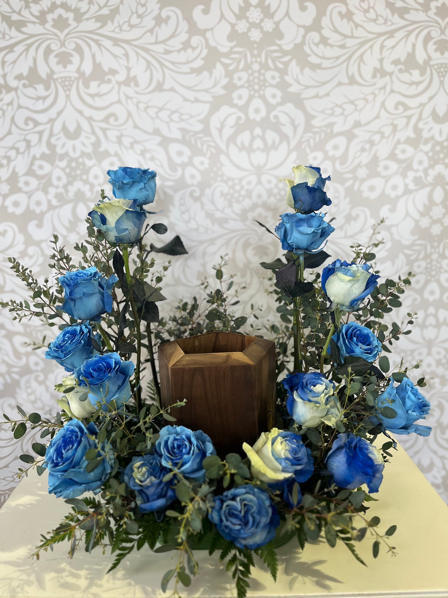 Shades of Blue Urn arrangement