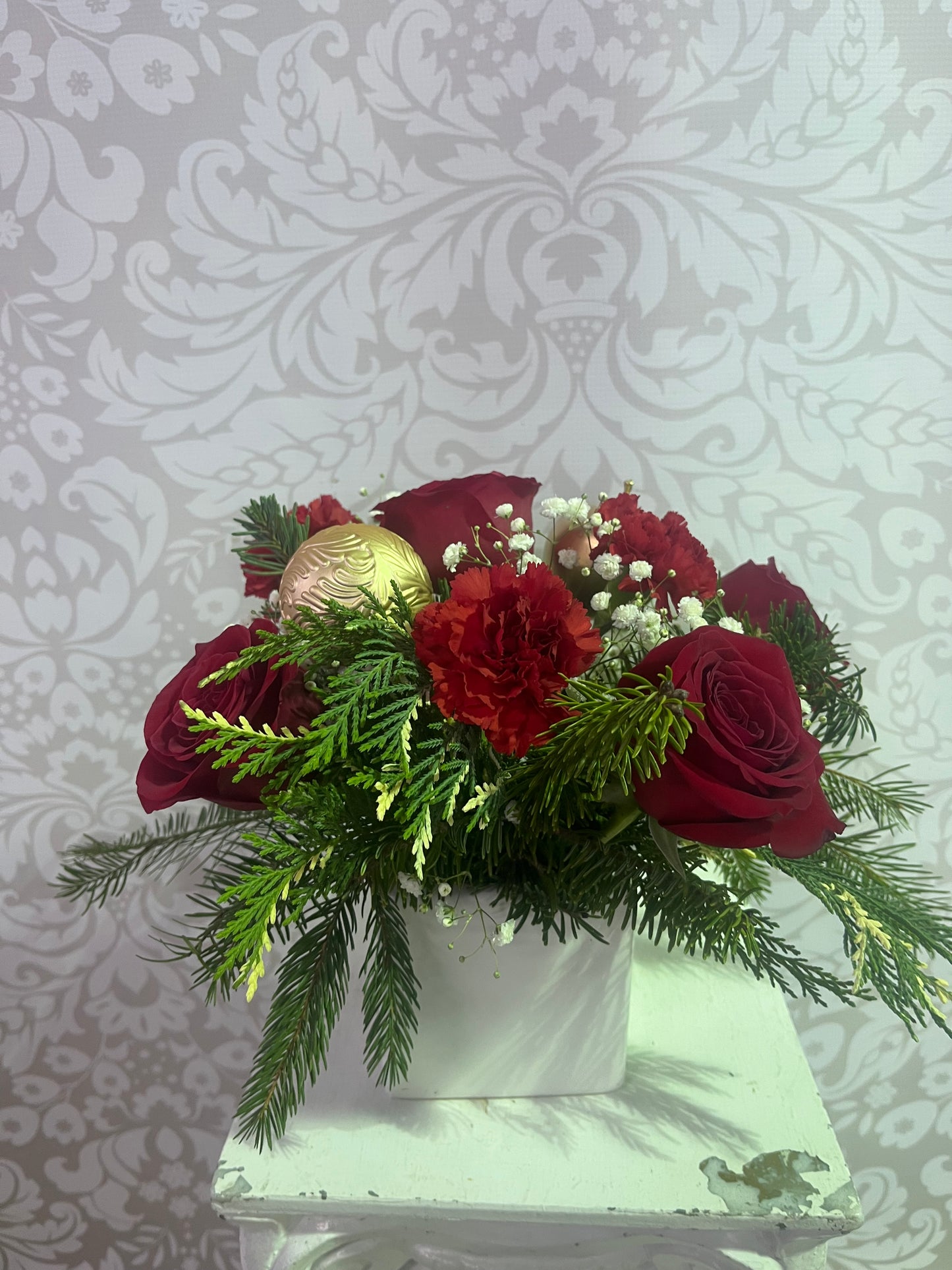 Christmas Elegance holiday flower arrangement
