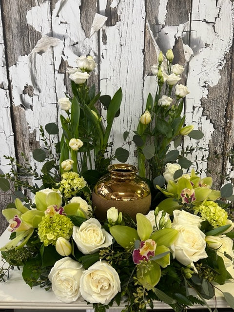 Orchid & Roses Urn Arrangement