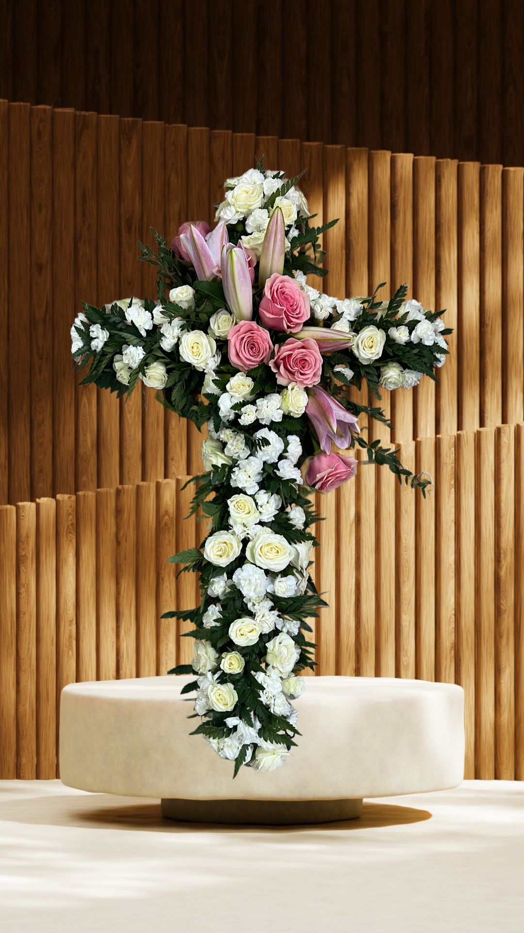 Elegant hanging cross. 30 in long