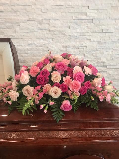 Shade of Pink Casket Spray