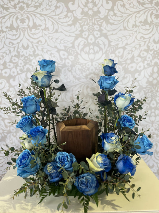 Shades of Blue Urn arrangement