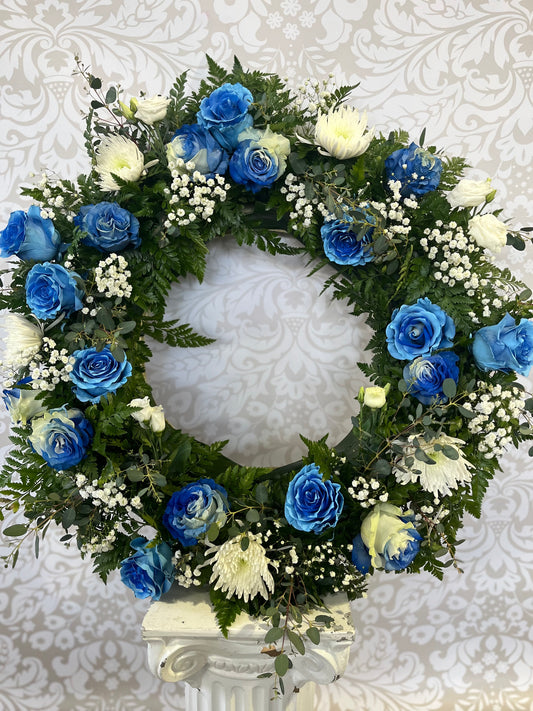 Elegant shades of blue wreath