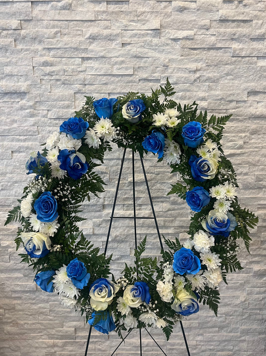 Elegant shades of blue wreath