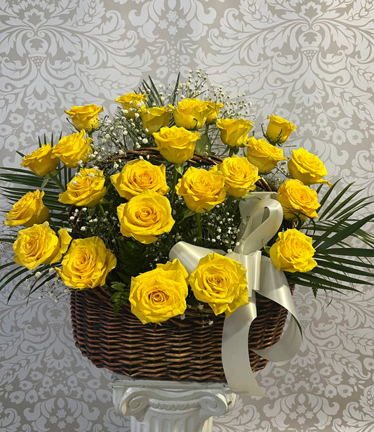 Fireside basket in yellow