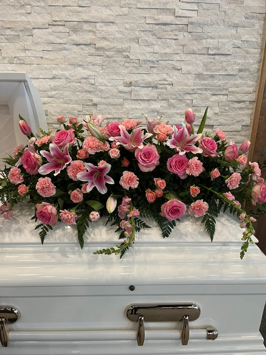 Gerbe de cercueil roses roses