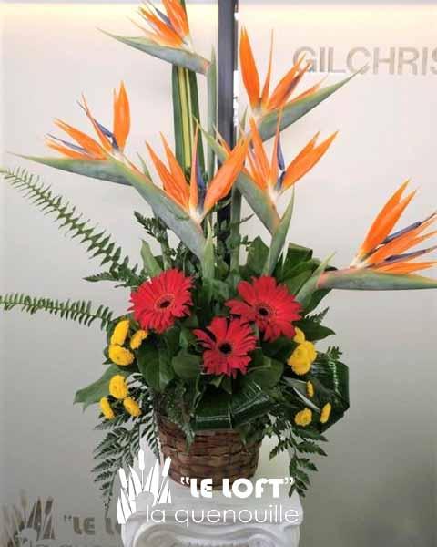 Tropical Funeral Arrangement - florist La Quenouille